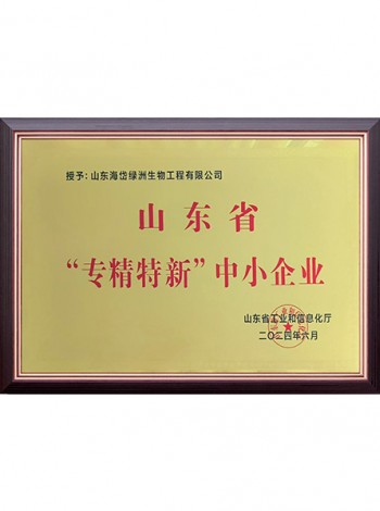 山東省“專精特新”中小企業(yè)